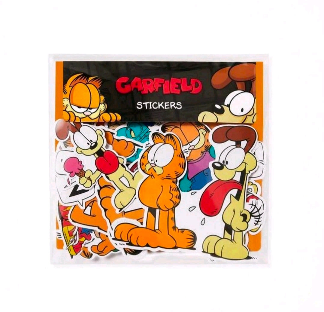 Garfield 48pc Vinyl Sticker Pack Cartoon Waterproof NEW