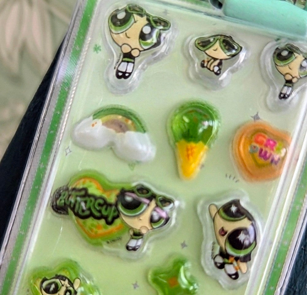 Powerpuff Girls Gashapon Blister Pack 3D Resin Keychain 2.5in