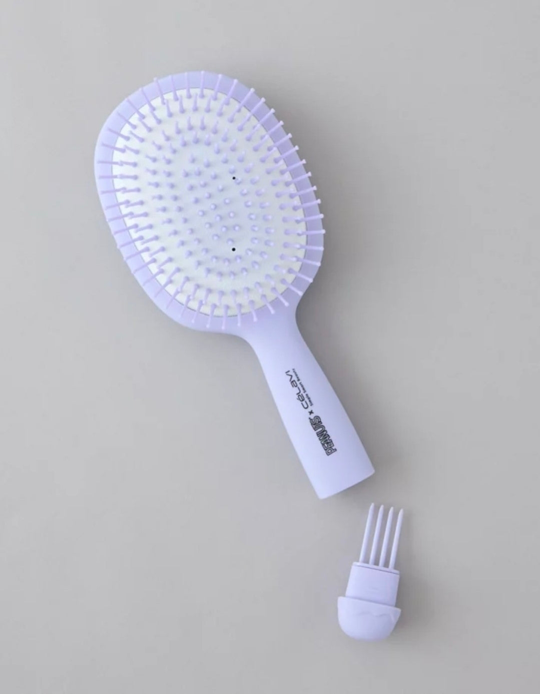 Peanuts x Celavi Charmed Detangler Hair Brush 4 Charms Snoopy Lavender