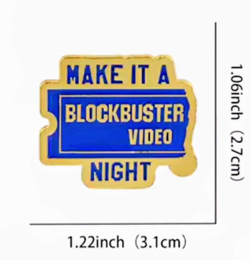 Blockbuster Video Enamel Pin Set 3pc Make It A Blockbuster Night Employee Button