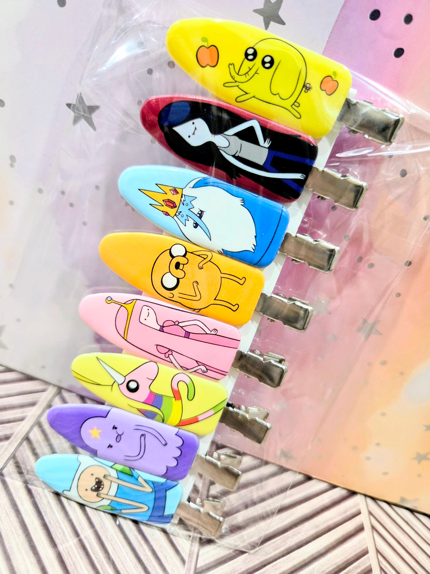 Adventure Time 8pc Hair Clips Set Finn Jake LSP Bubblegum Marceline