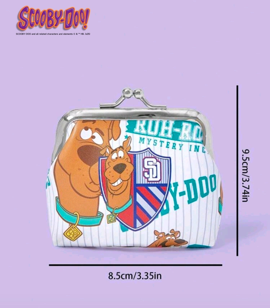 Scooby Doo Ruh-Roh Mystery Inc Coin Purse Kiss Lock Wallet