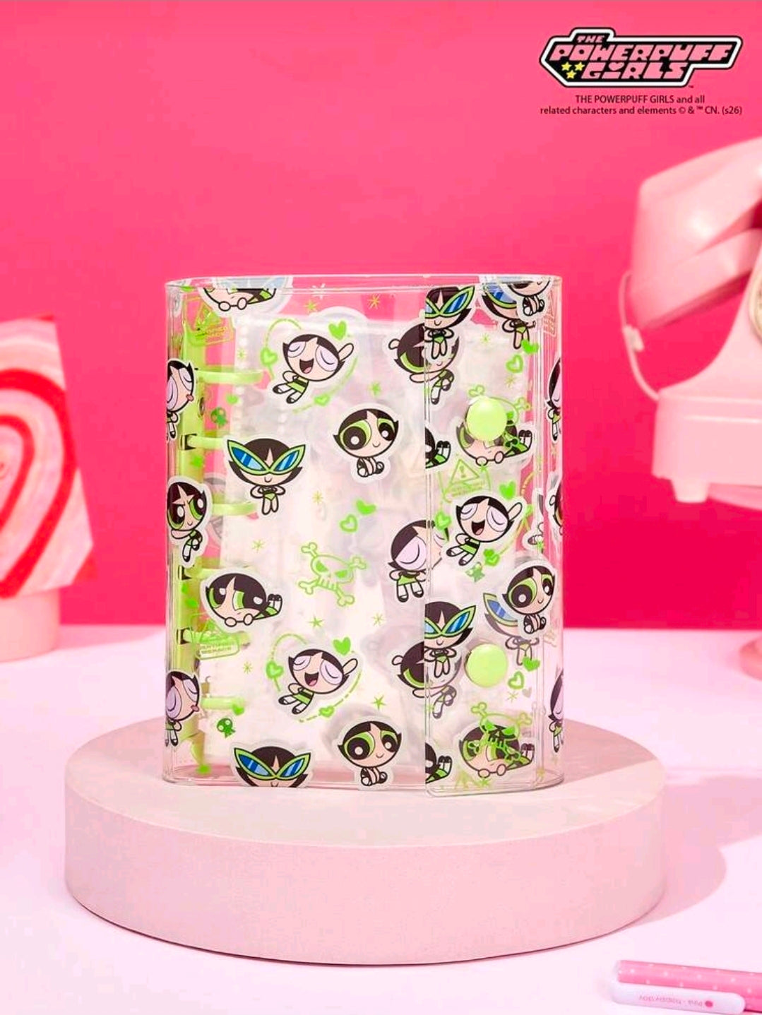 Powerpuff Girls A7 Transparent 6-Ring Binder 2 Snap Blossom Bubbles Buttercup