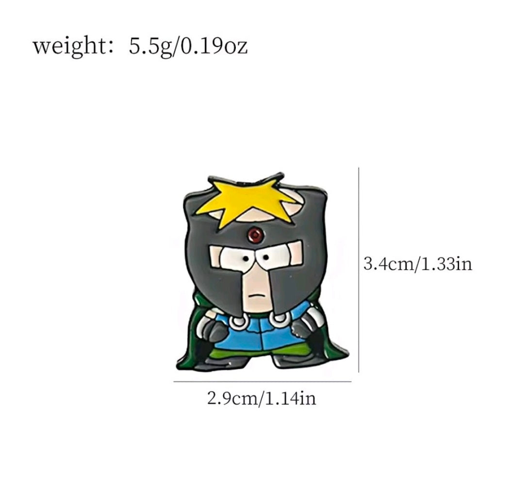 South Park 7 Piece Enamel Pin Set Cartman Stan Kyle Kenny Butters Wizard Knight