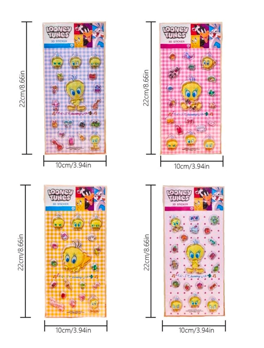 Looney Tunes Tweety Bird 3D Crystal Puffy Sticker Sheet