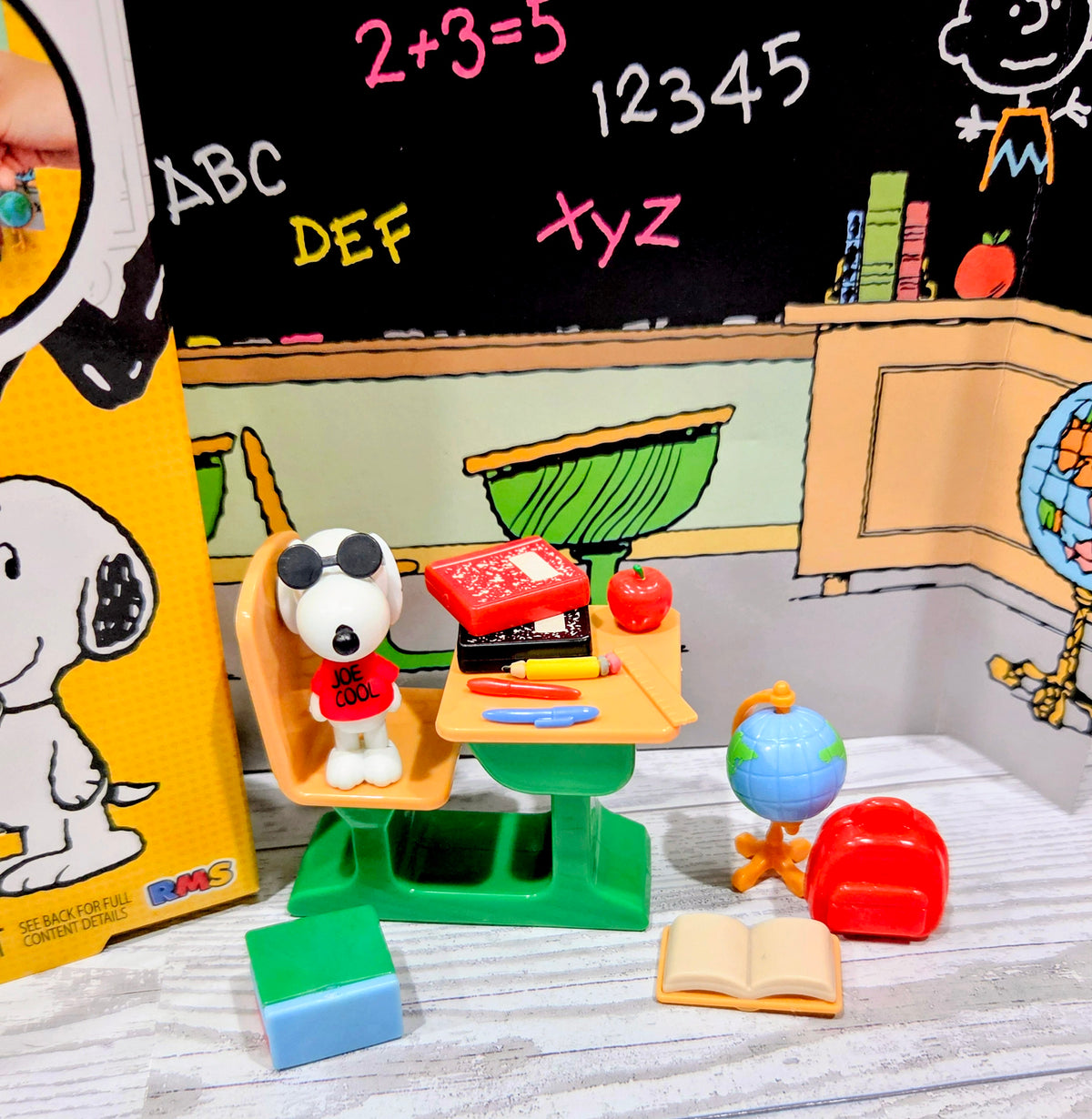 Peanuts Teeny Tinies Snoopy School House Mini Playset Joe Cool 15pc