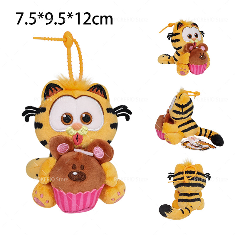Garfield & Pooky Bear Cupcake Plush Keychain Clip NEW