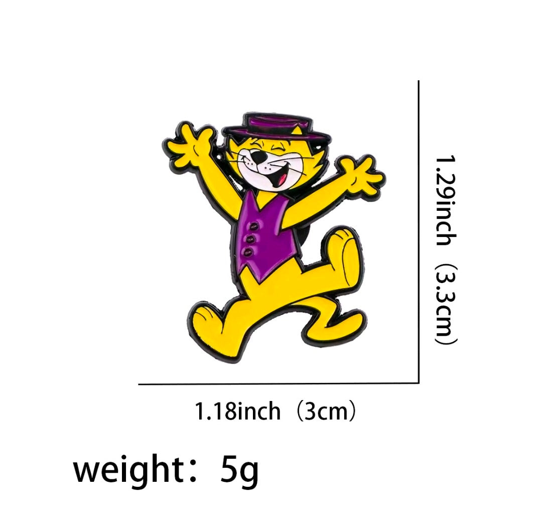 Hanna-Barbera Top Cat 3-Piece Hard Enamel Pin Set Retro 60s Cartoon
