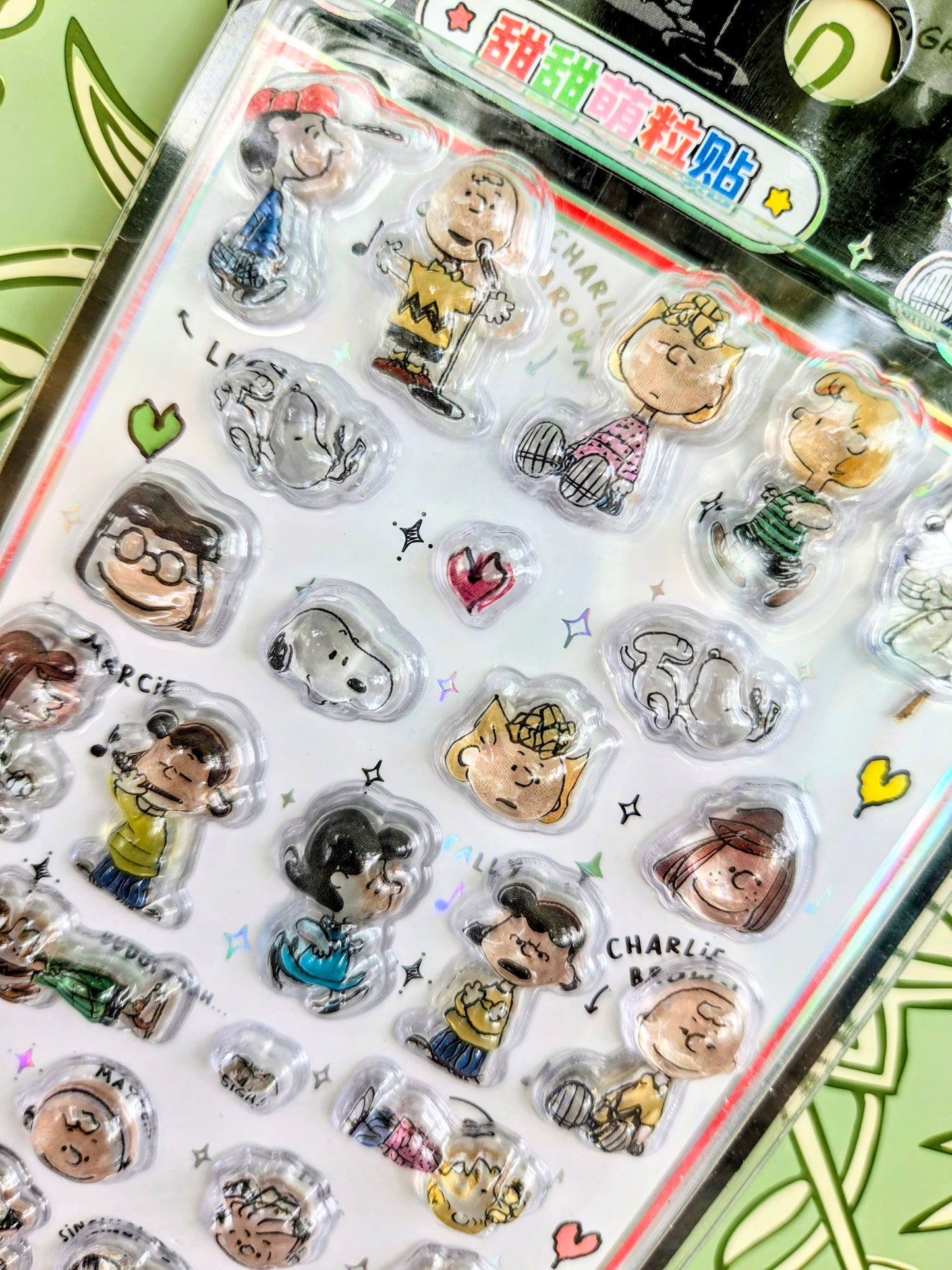 Peanuts Snoopy Charlie Brown Gang Bonbon Drop 3D Sticker Sheet