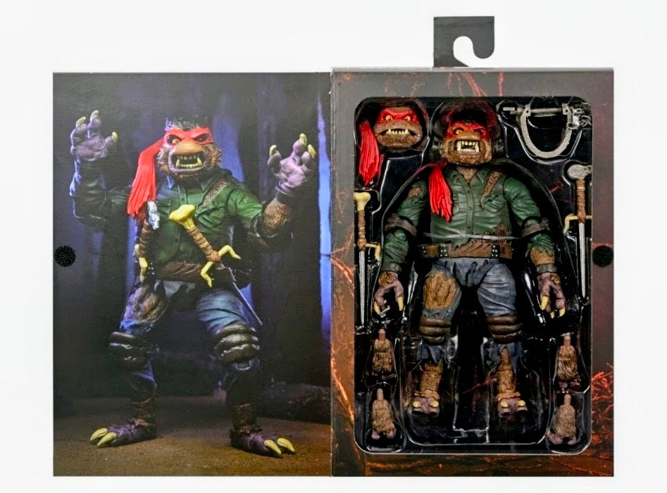 7-inch packaged action figure of a green-and-red wolf-themed monster character