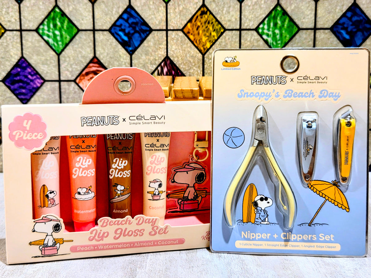 Peanuts Snoopy Beach Day bundle box with lip gloss set and nipper/clippers set