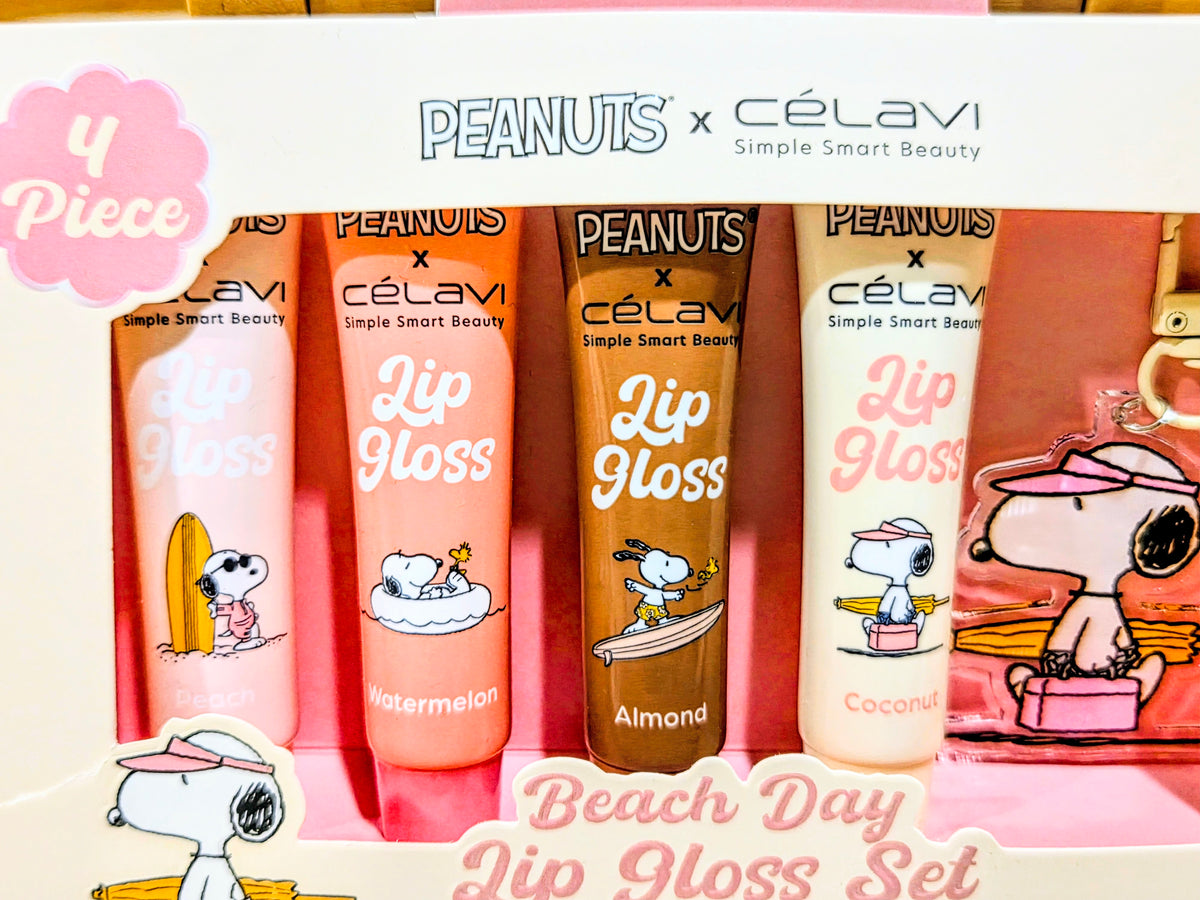 Peanuts x Célavi Snoopy 4-piece lip gloss set with pouch
