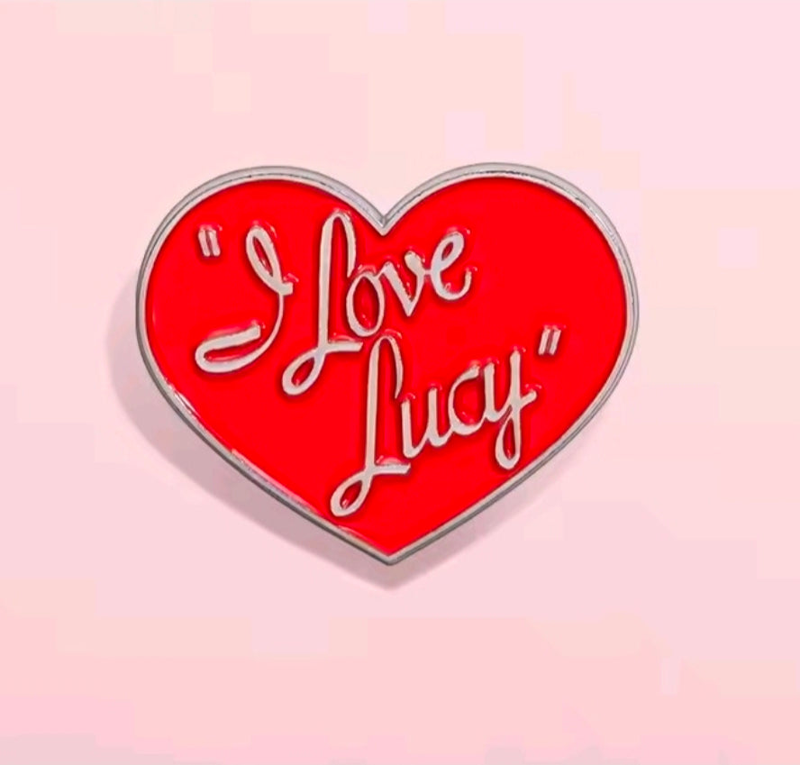 I Love Lucy 2-Piece Enamel Pin Set Heart Logo & Cartoon Lucy