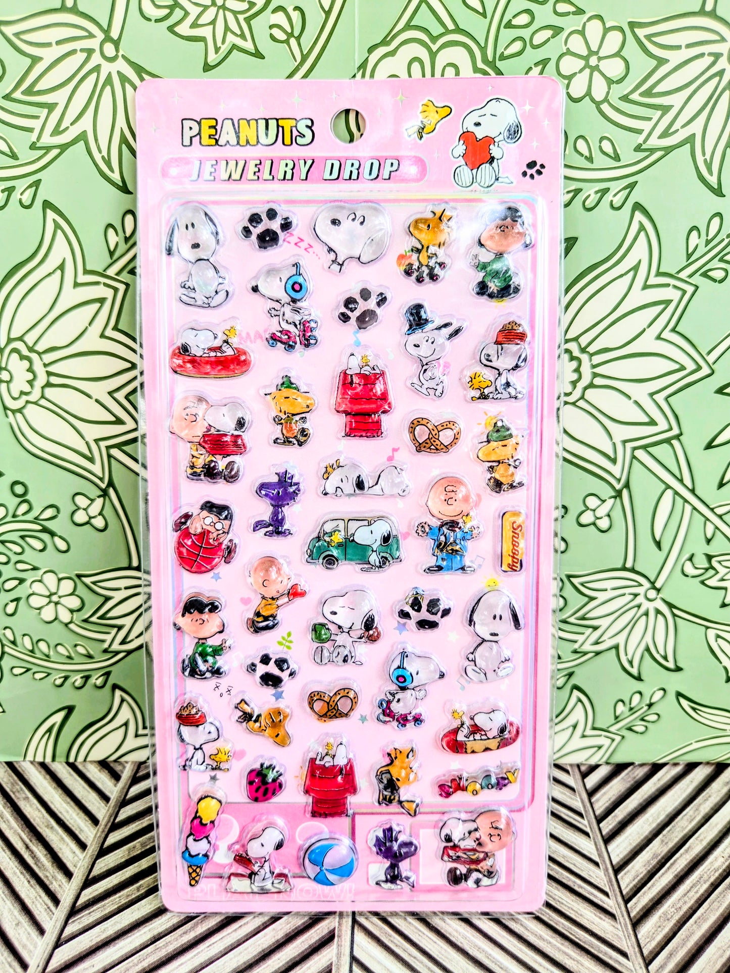 Peanuts Snoopy Jewelry Drop 3D Acrylic Sticker Charm Sheet