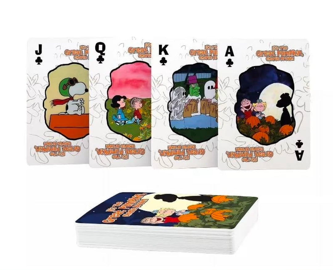 54-card playing card deck featuring Great Pumpkin Charlie Brown artwork on faces