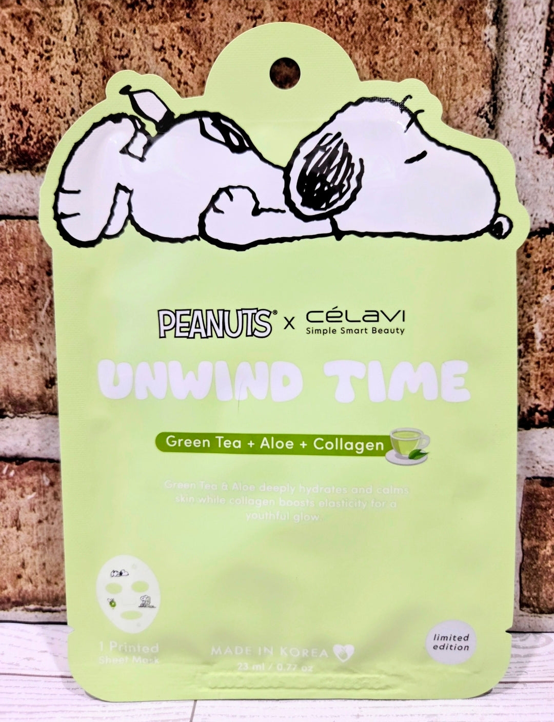 Peanuts x Célavi Snoopy Face Sheet Mask Choose Variant Self Love Collagen Berry Glow
