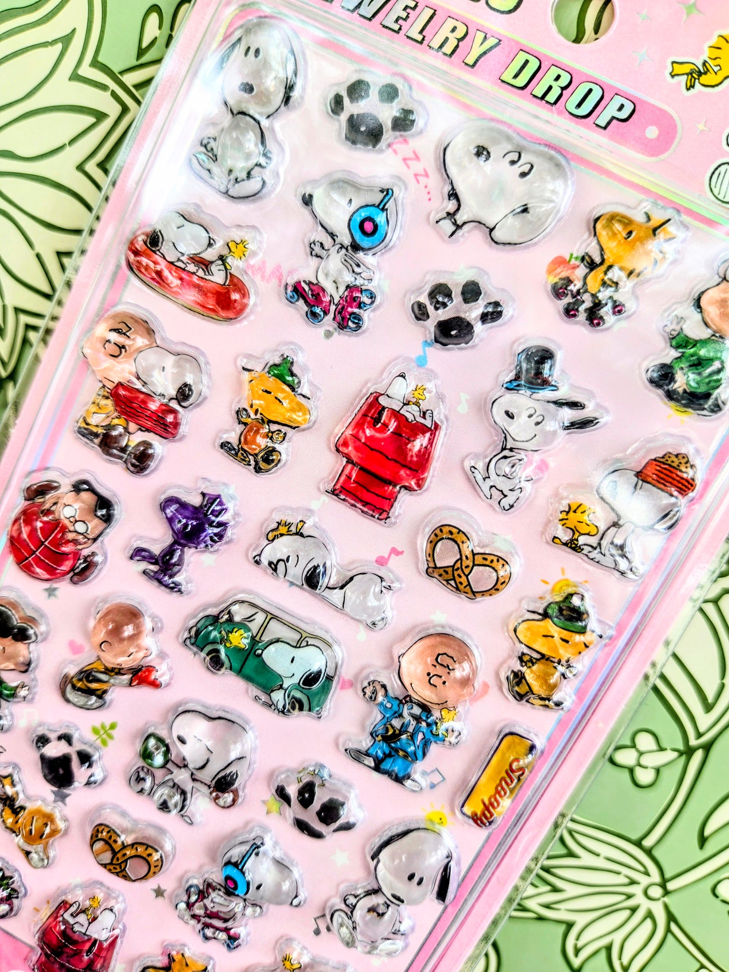Peanuts Snoopy Jewelry Drop 3D Acrylic Sticker Charm Sheet