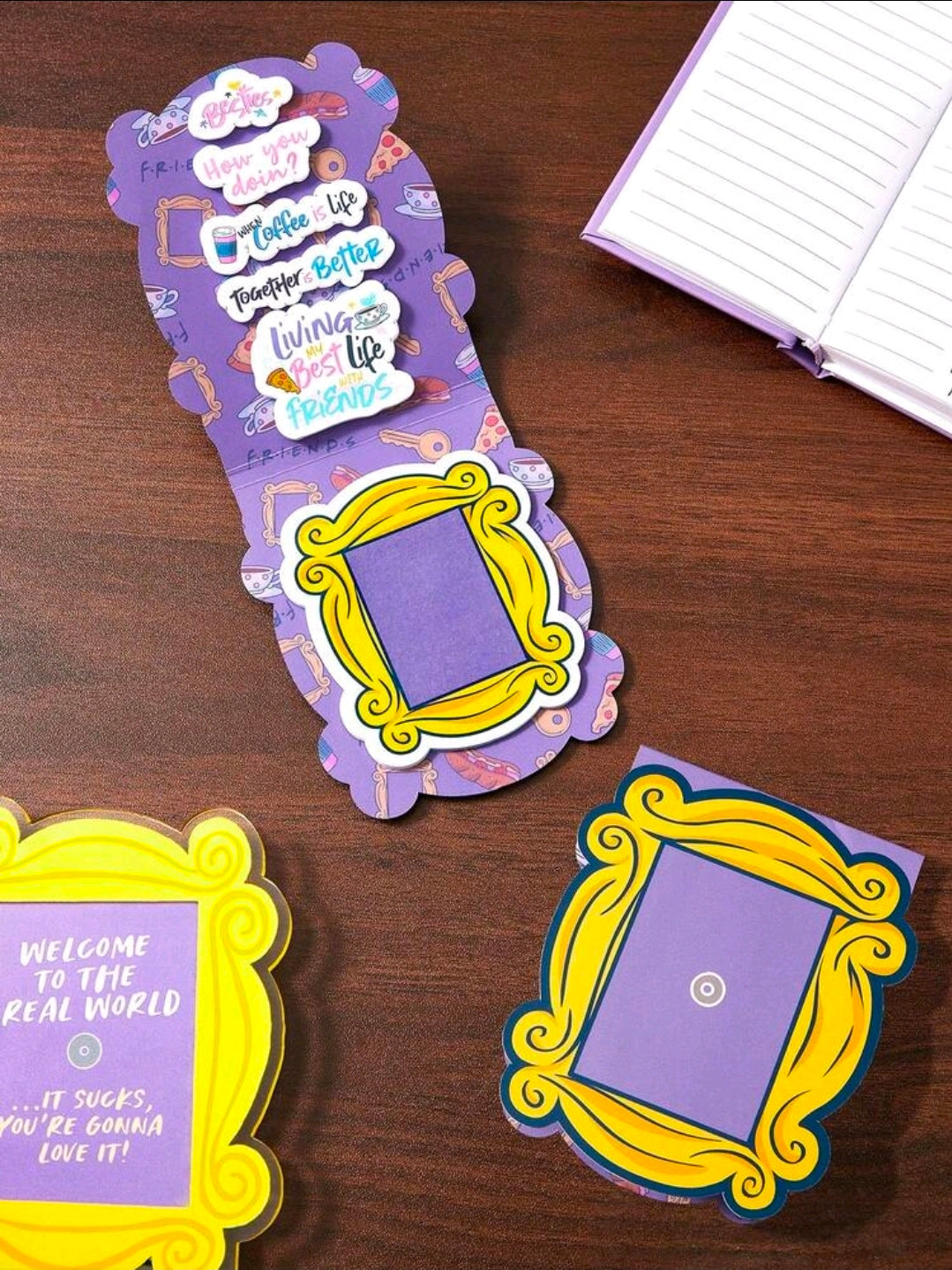 Friends TV Show Sticky Note Set 120pc Door Frame Pad Quote Page Markers How You Doin Coffee Licensed Kawaii Stationery