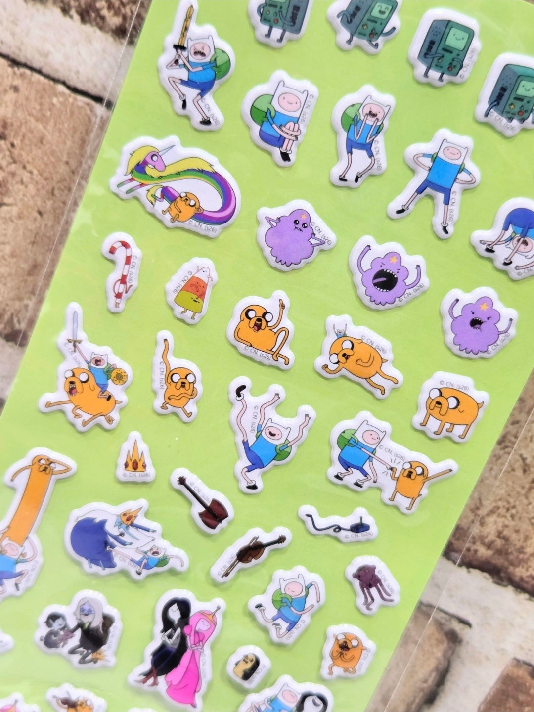 Adventure Time Mini Puffy Stickers Sheet Finn Jake BMO Cartoon Network