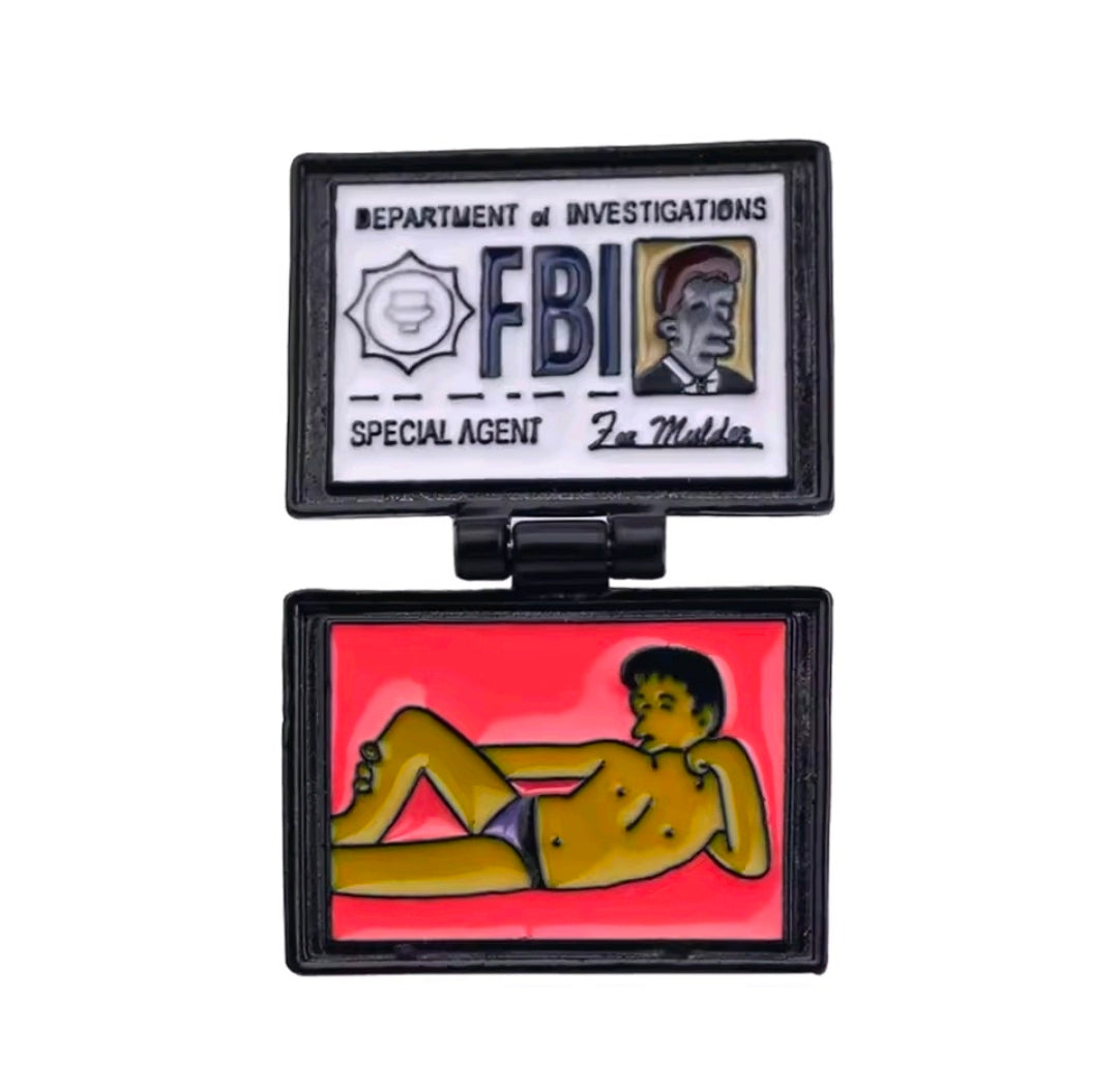 X-Files Enamel Pin Set 3pc Mulder FBI Badge I Want To Believe Phone