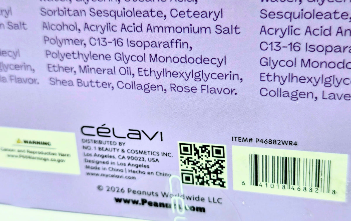 Hand cream trio box back with barcode and recycling and company details