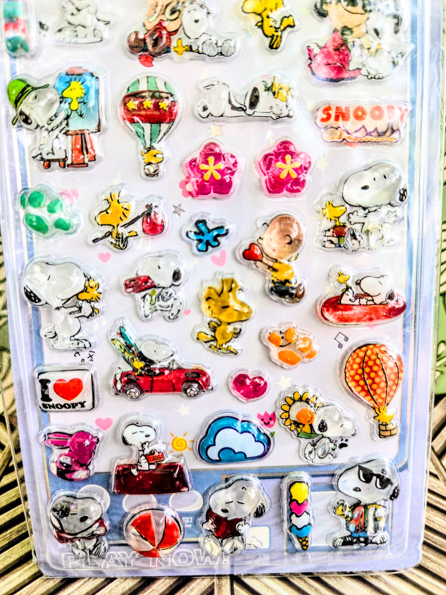 Peanuts Snoopy Jewelry Drop 3D Acrylic Sticker Charm Sheet