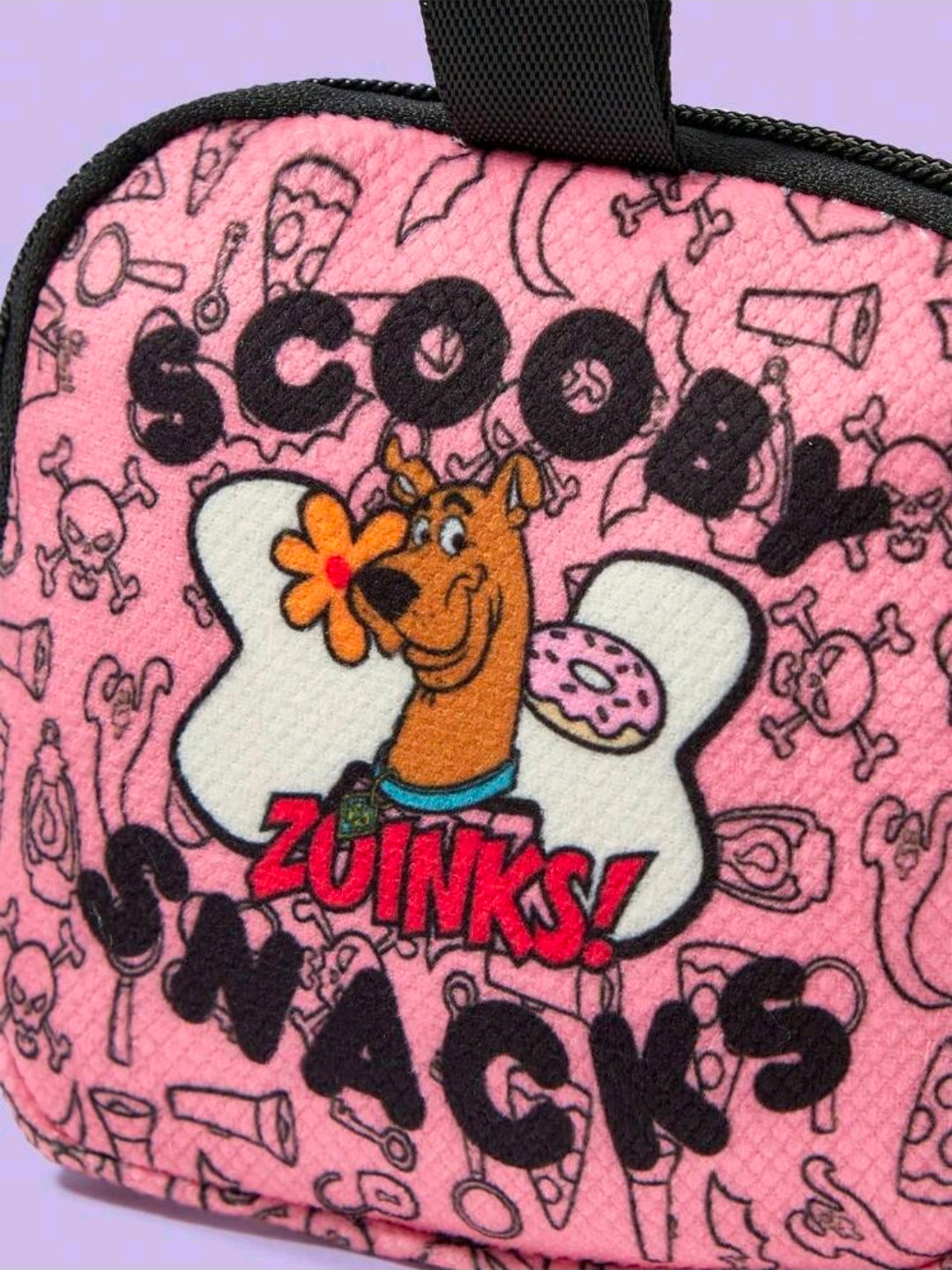 Scooby-Doo Pink Snack Pouch Coin Purse Zipper Carabiner Zuinks! 4x4x2"