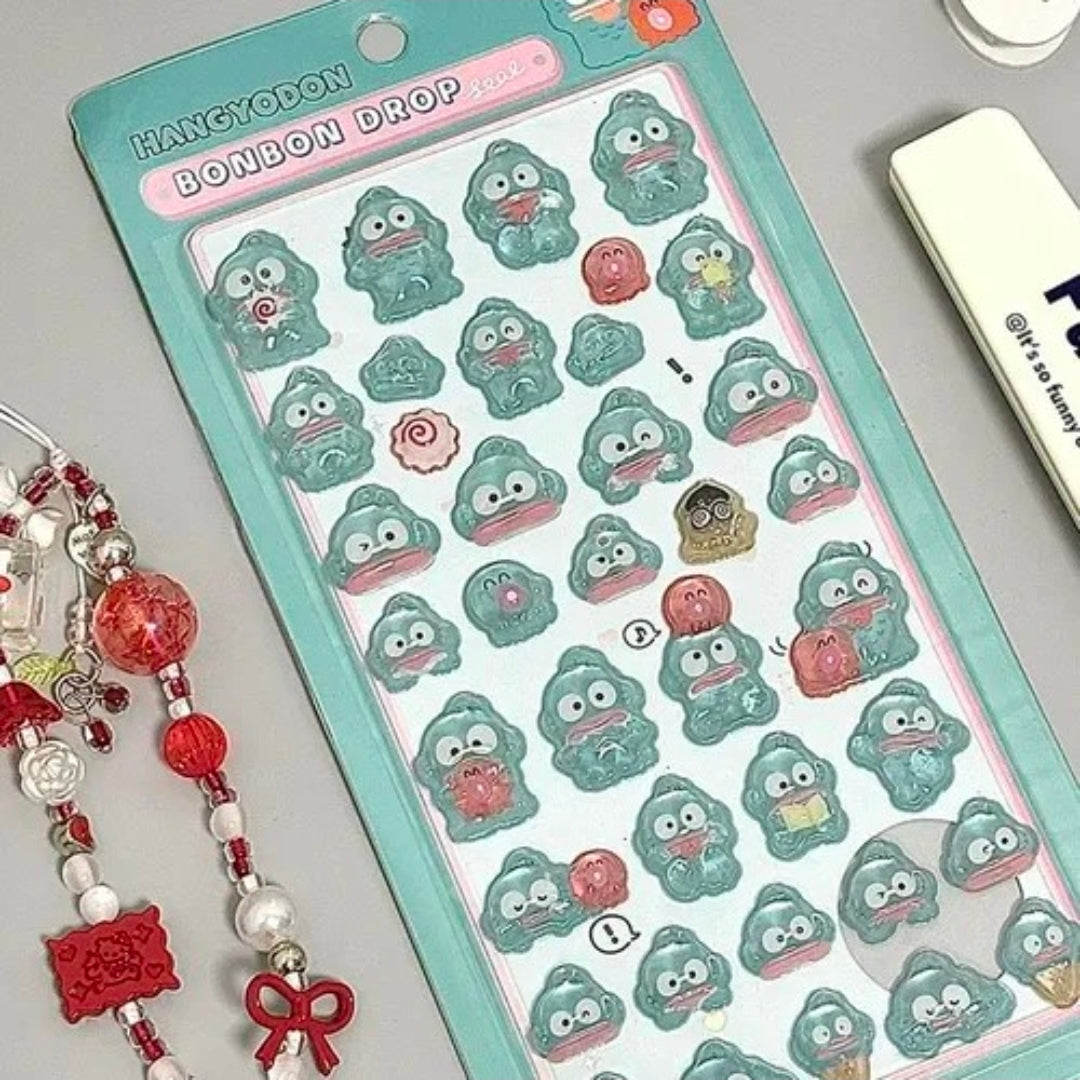 Sanrio Bonbon Drop Seal Sticker Sheets Puffy Resin Acrylic