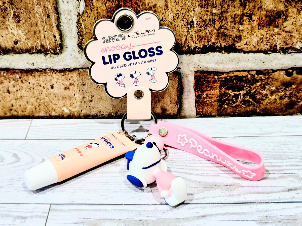 "Stay Cool, Stay Glossy" Snoopy Joe Cool Shea Butter Lip Gloss Keychain Set