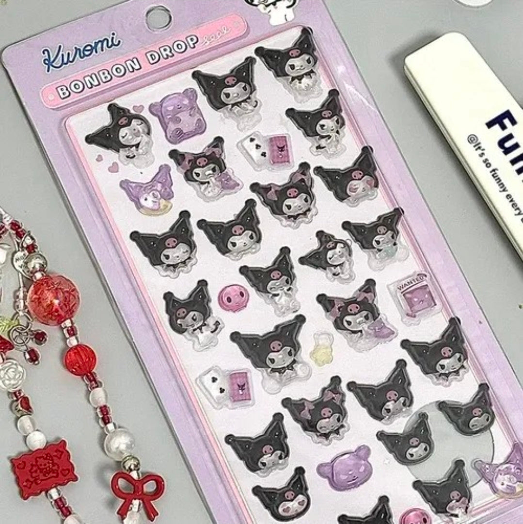 Sanrio Bonbon Drop Seal Sticker Sheets Puffy Resin Acrylic