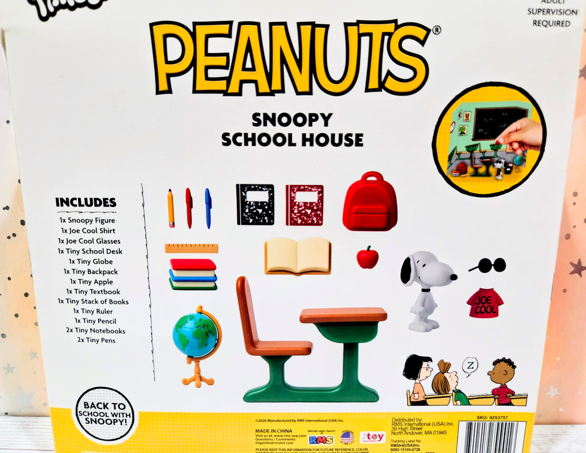 Peanuts Teeny Tinies Snoopy School House Mini Playset Joe Cool 15pc