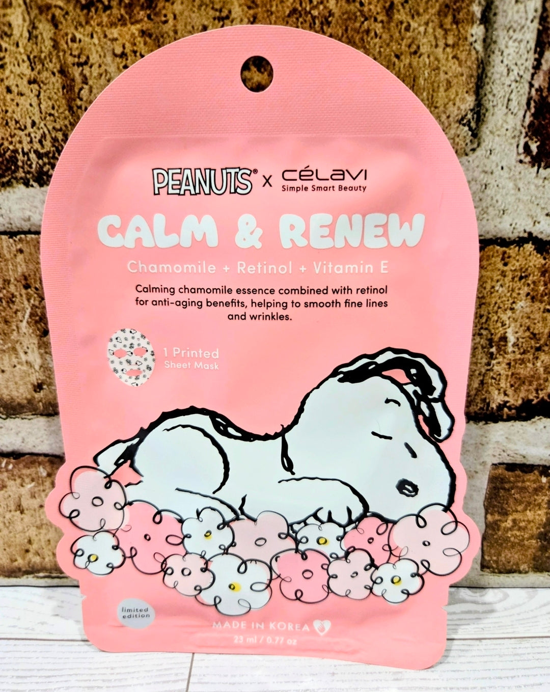 Peanuts x Célavi Snoopy Face Sheet Mask Choose Variant Self Love Collagen Berry Glow