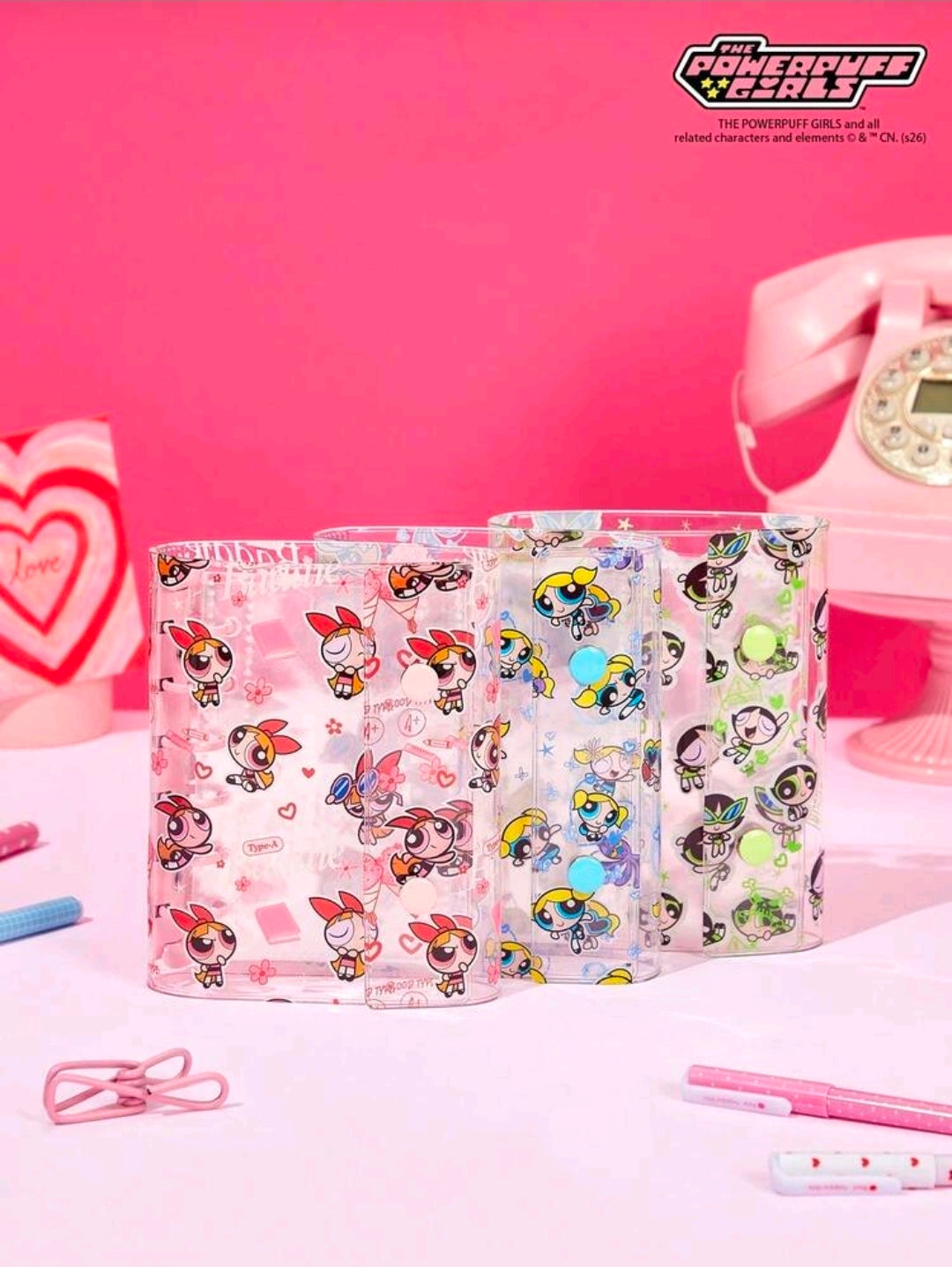 Powerpuff Girls A7 Transparent 6-Ring Binder 2 Snap Blossom Bubbles Buttercup