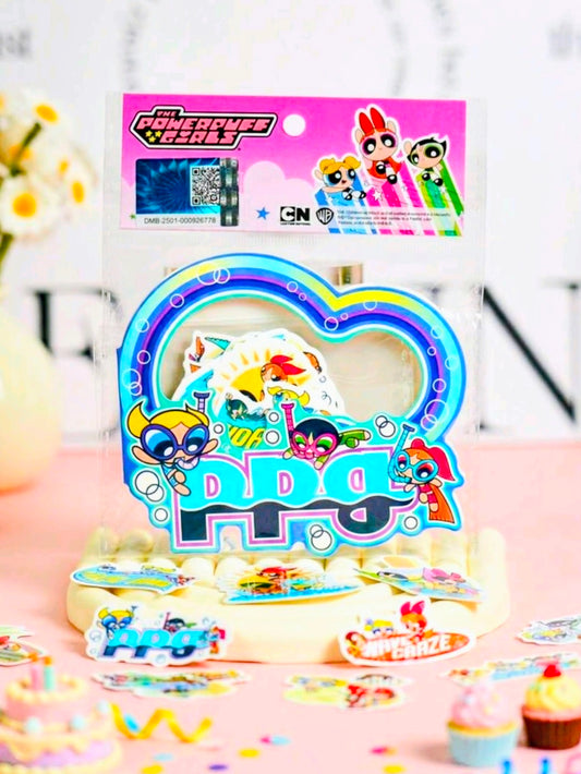 Powerpuff Girls Holographic Flake Sticker Set 20pc Summer Beach Licensed CN Cartoon Network PPG Blossom Bubbles Buttercup