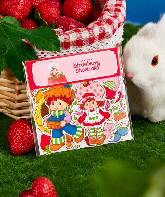 Strawberry Shortcake stickers pack with pink header label and character die-cut decals