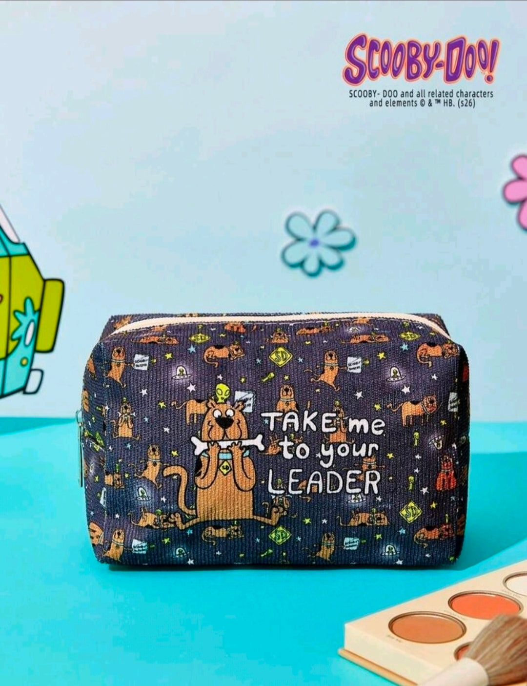 Scooby-Doo Take Me to Your Leader Corduroy Makeup Pencil Pouch