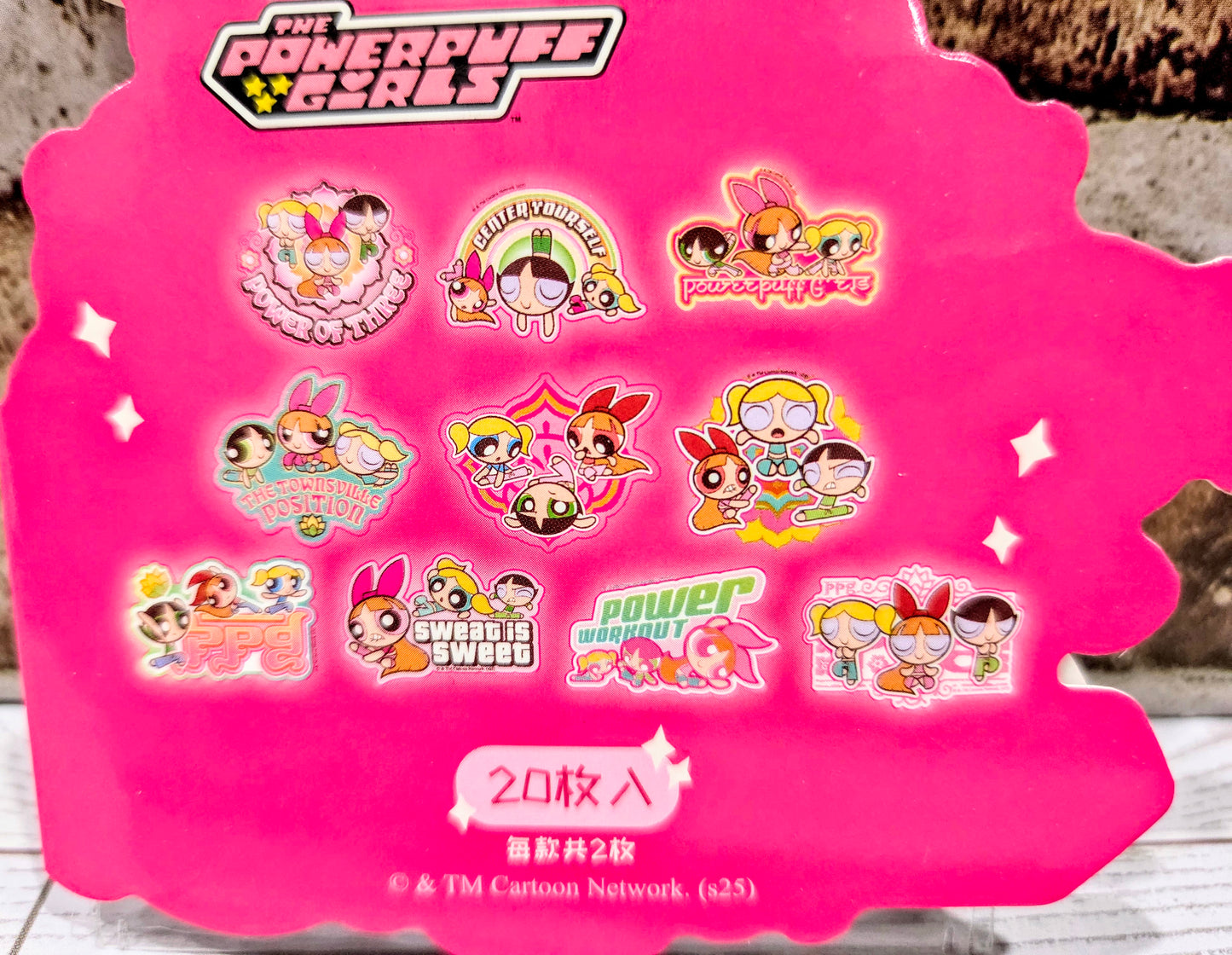 Powerpuff Girls Holographic Metallic Foil Flake Sticker Set 20pc Pink Licensed CN Cartoon Network Blossom Bubbles Buttercup