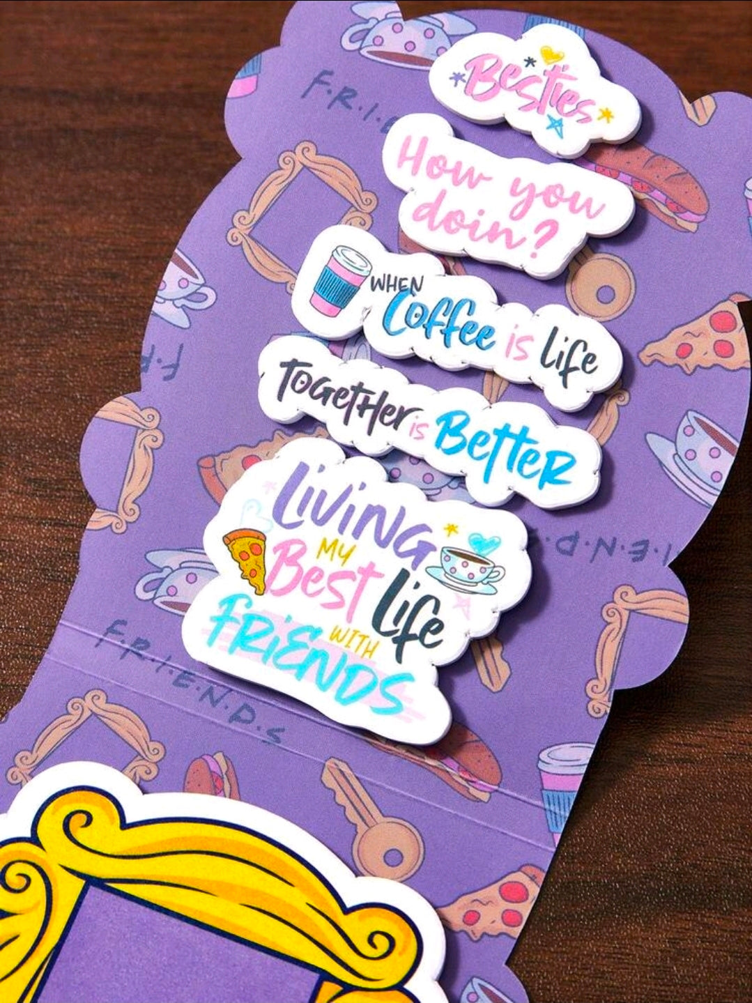 Friends TV Show Sticky Note Set 120pc Door Frame Pad Quote Page Markers How You Doin Coffee Licensed Kawaii Stationery