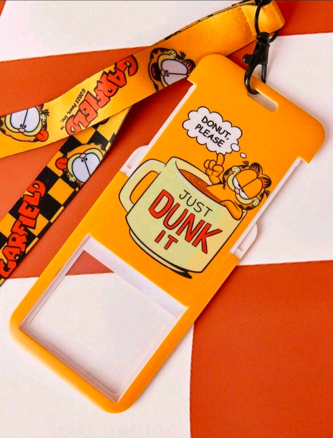 Garfield Lanyard & Badge Holder Set Just Dunk It NEW