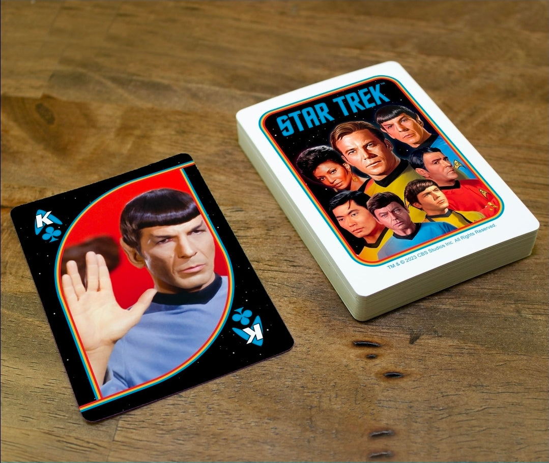 Star Trek playing cards deck with portrait face card and boxed deck