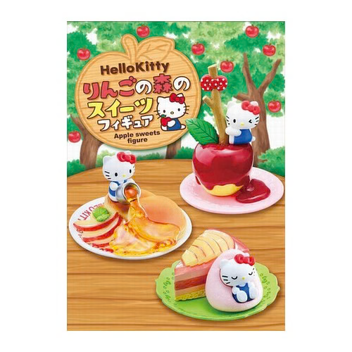 Hello Kitty apple forest sweets figure on plate with syrup and apple topping