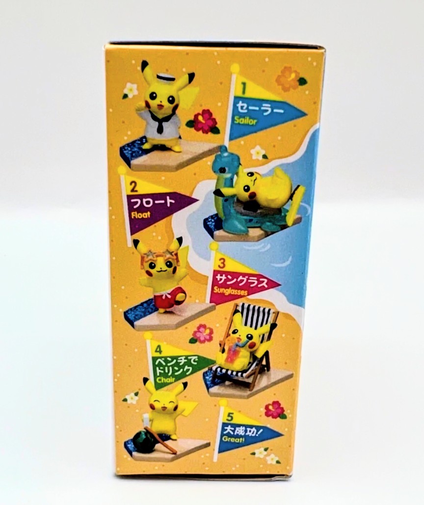 Pikachu Seaside Mini Figure Collection box with six Pikachu figure designs