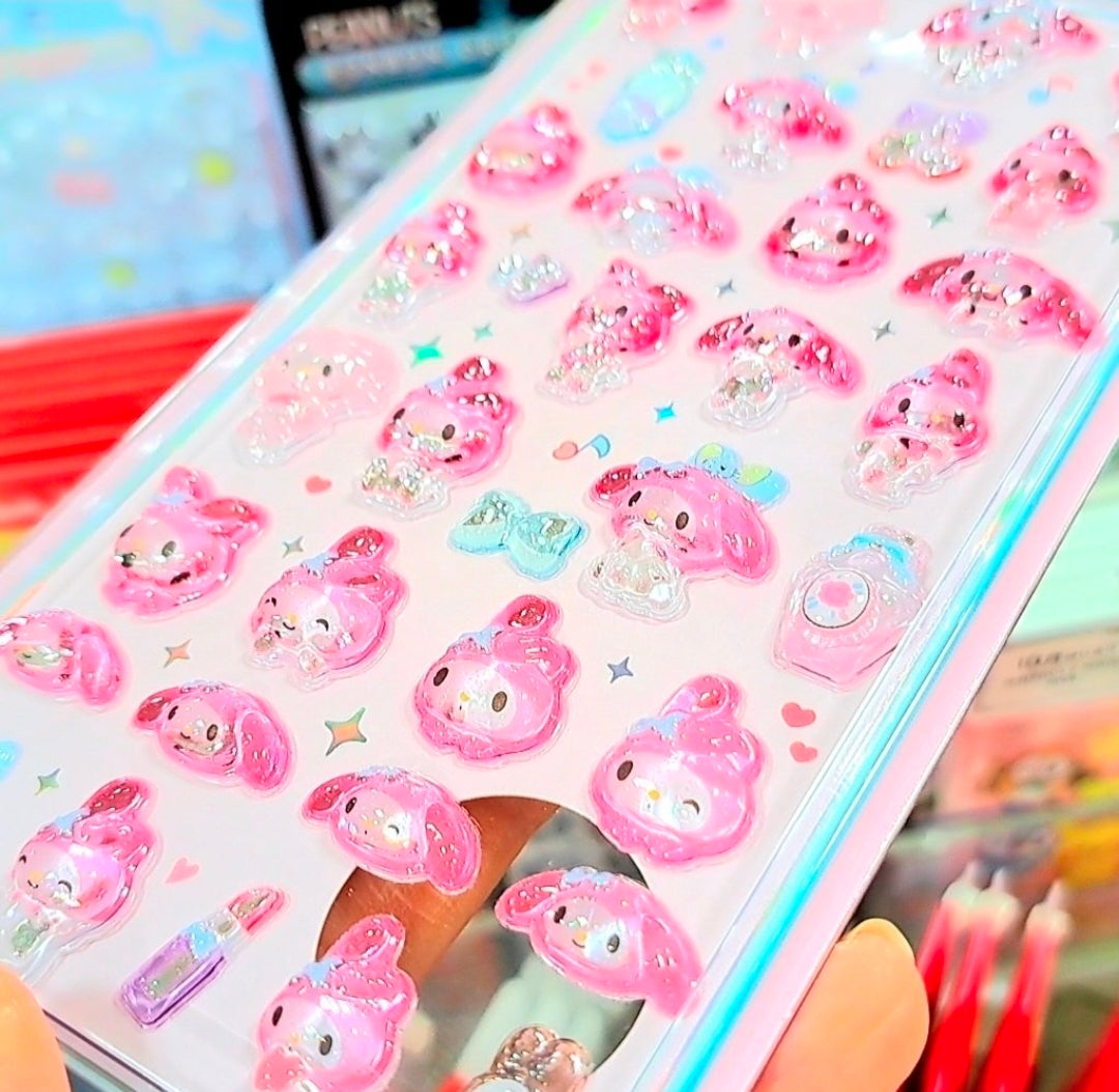 Sanrio Bonbon Drop Seal Sticker Sheets Puffy Resin Acrylic