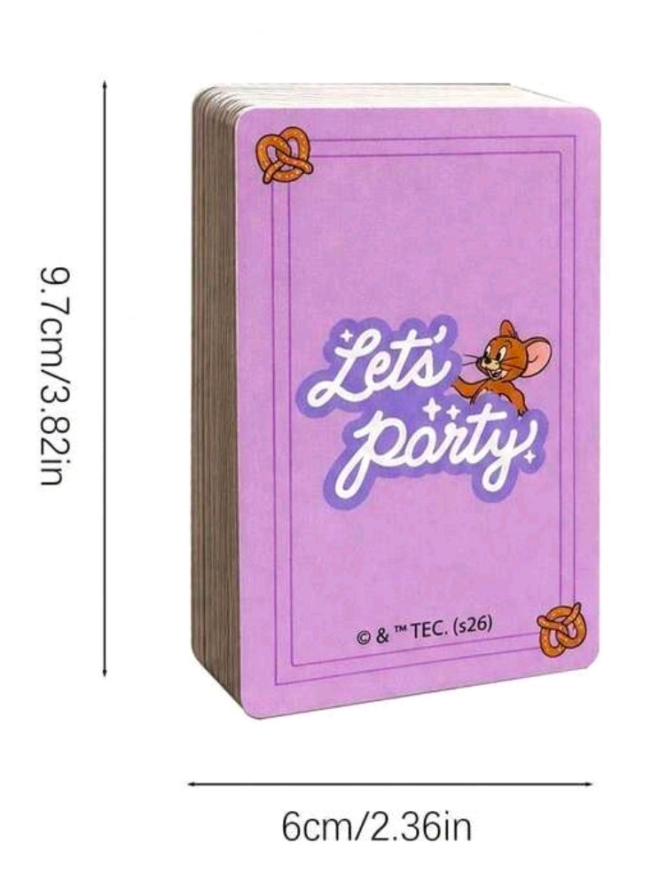 Tom & Jerry “Let’s Party” playing card deck box style, purple back design