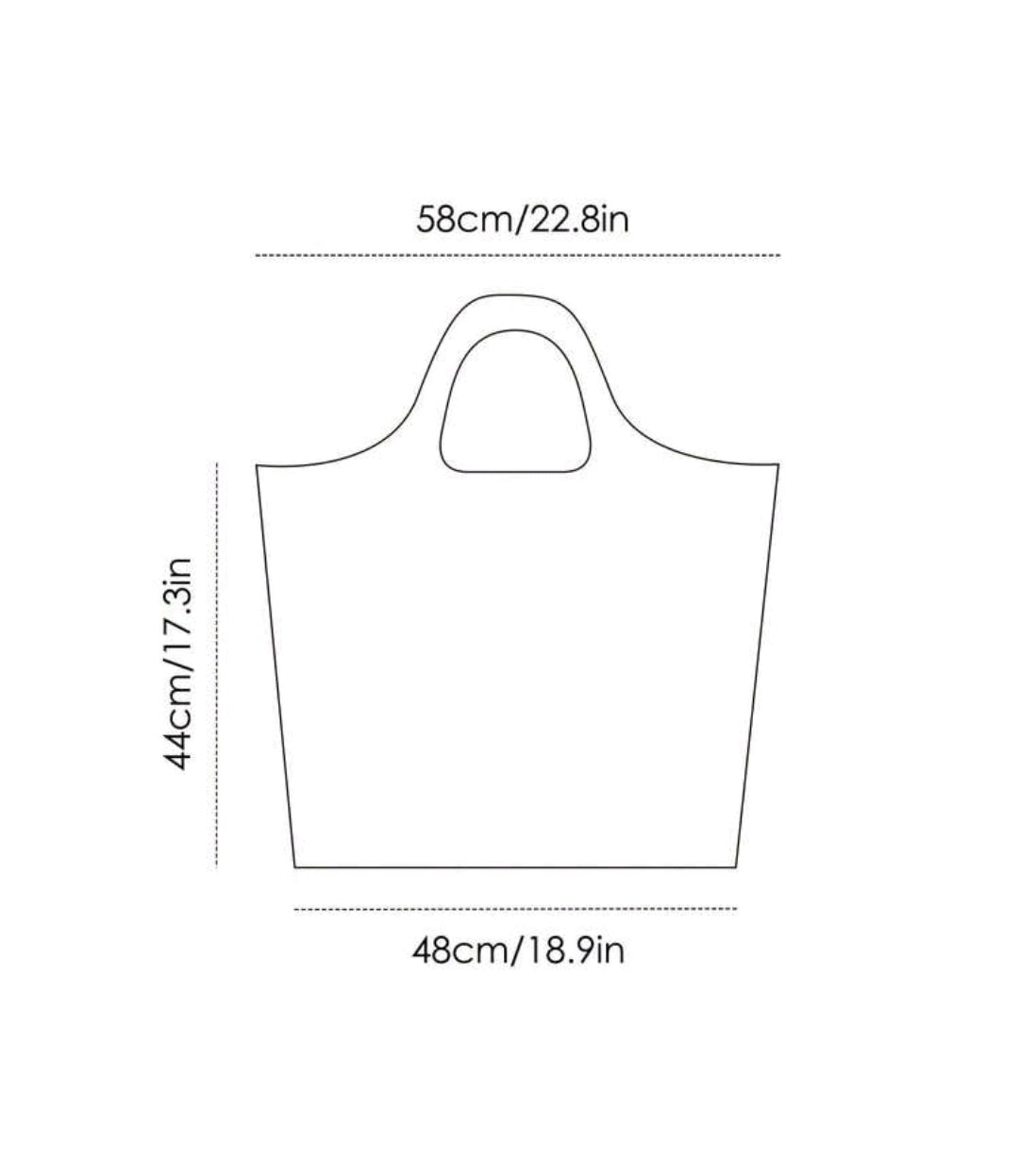 White polyester reusable tote bag with carry handles, flat front.