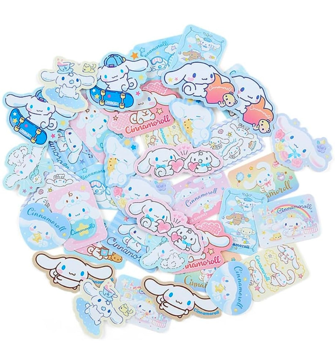 Die-cut flake sticker assortment with pastel character designs and assorted flakes
