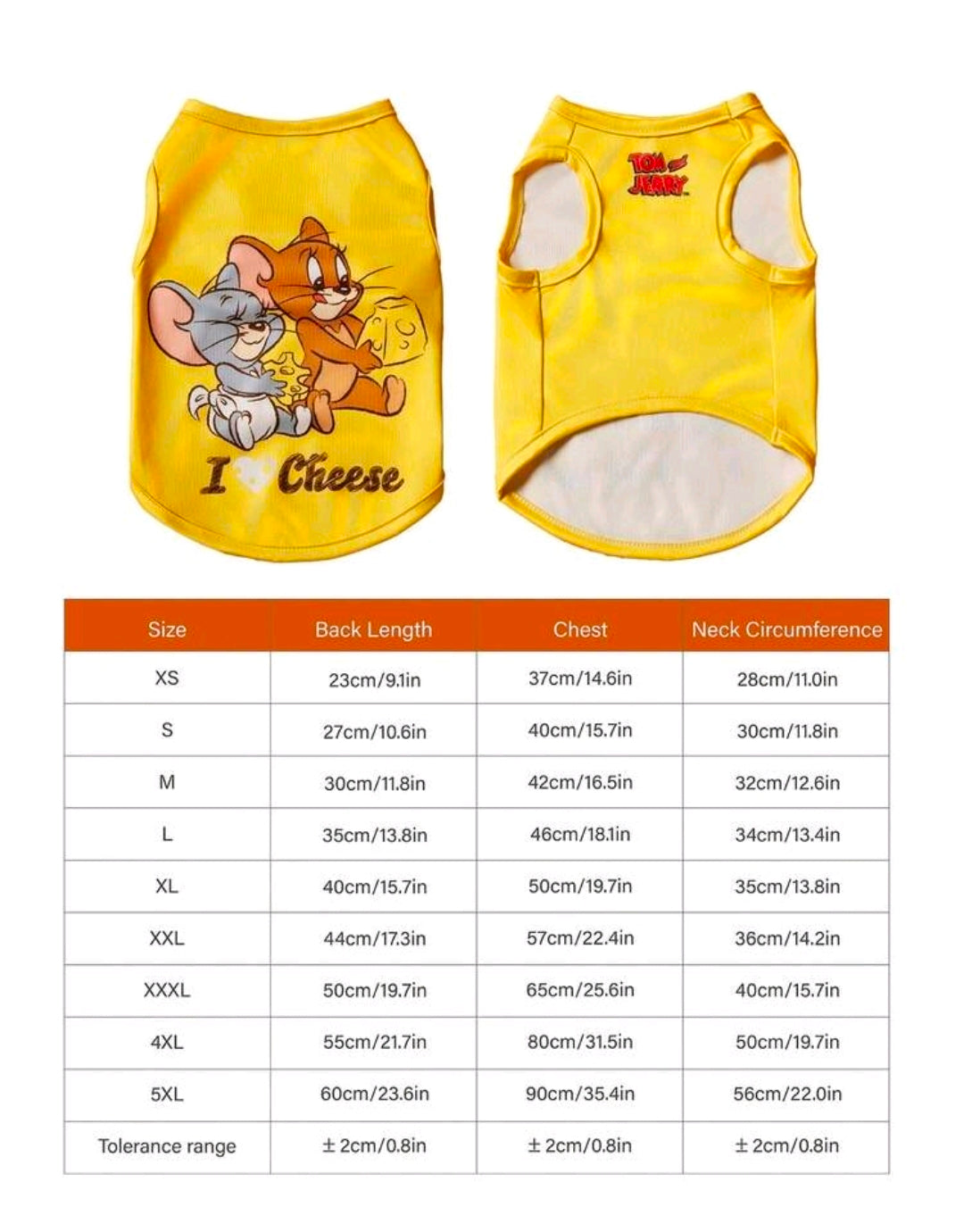 Tom and Jerry I Love Cheese Dog Tank Top — Jerry & Tuffy XXL