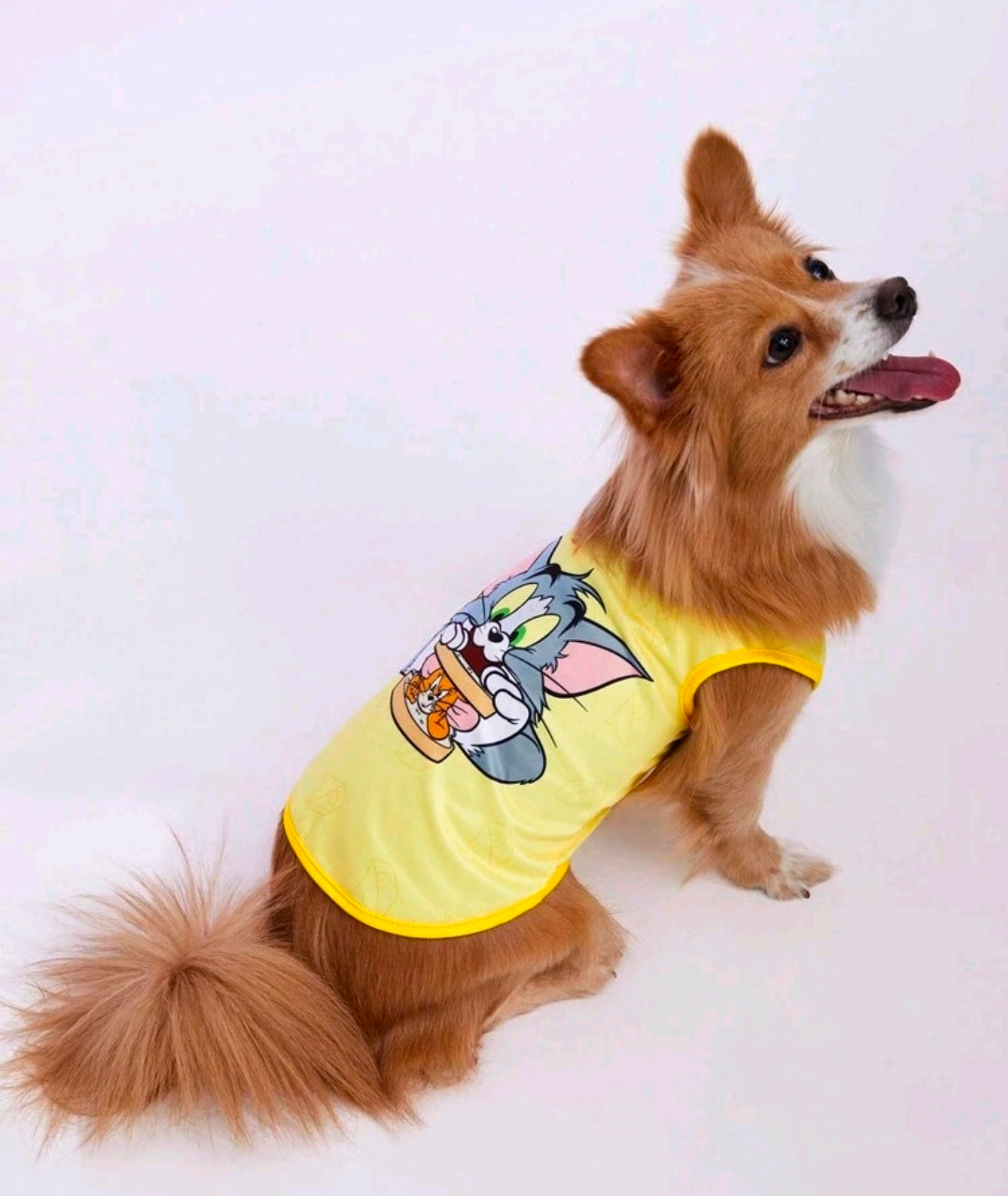 Tom and Jerry Dog Tank Top — Funny Cartoon Pet Shirt Size XL
