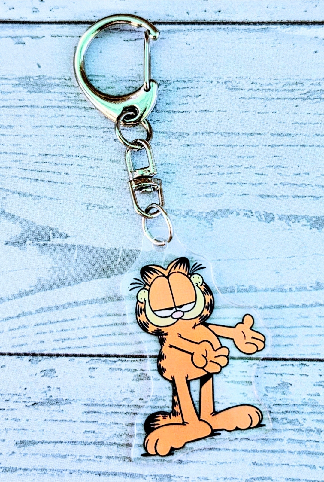 Garfield 2pc Acrylic Keychain Set Classic Old School Sassy Standing Pose