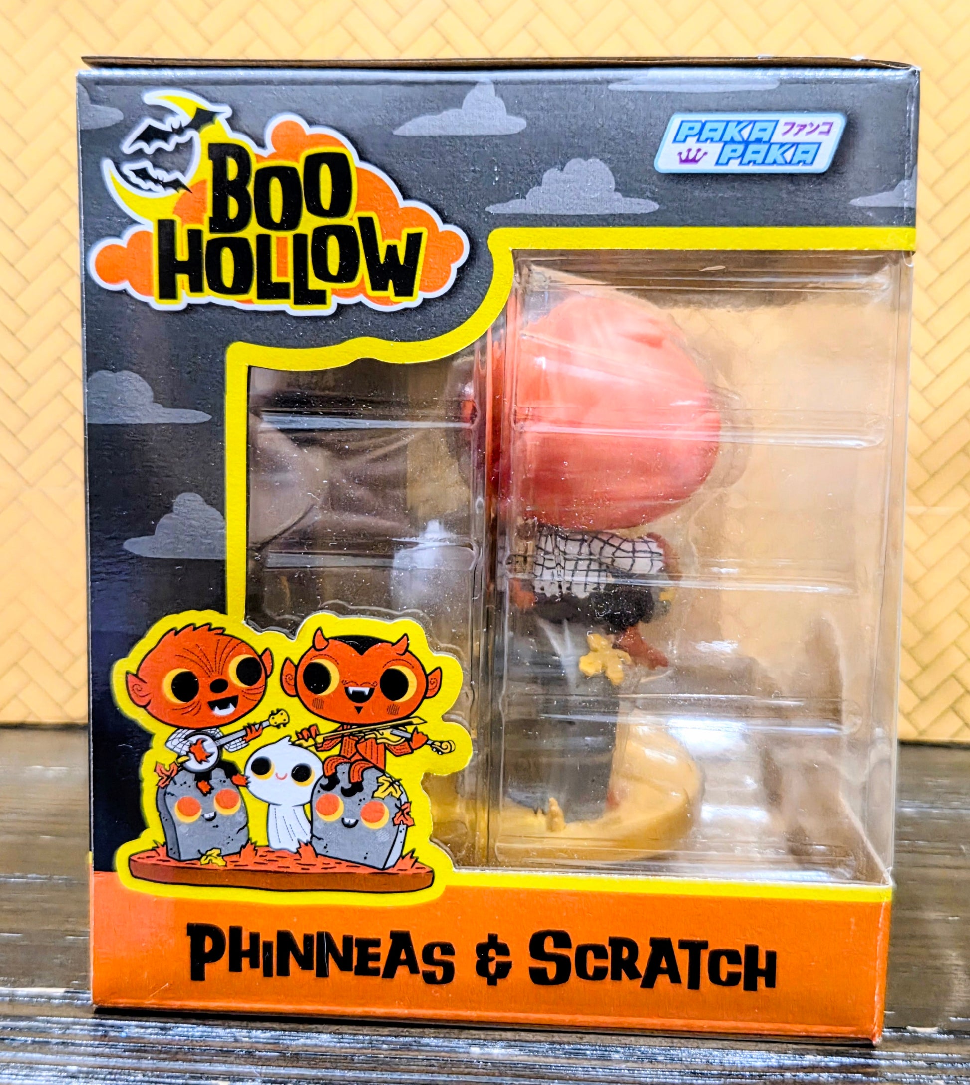 Funko Boo Hollow Phinneas & Scratch box with clear plastic window and figures inside